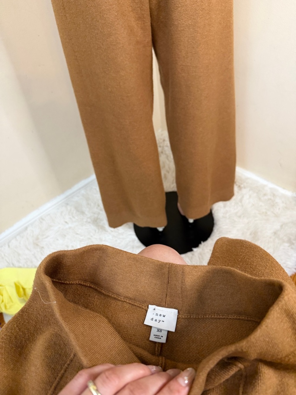 a new day Camel Brown Knit Wide-Leg Pants - Picture 5 of 5